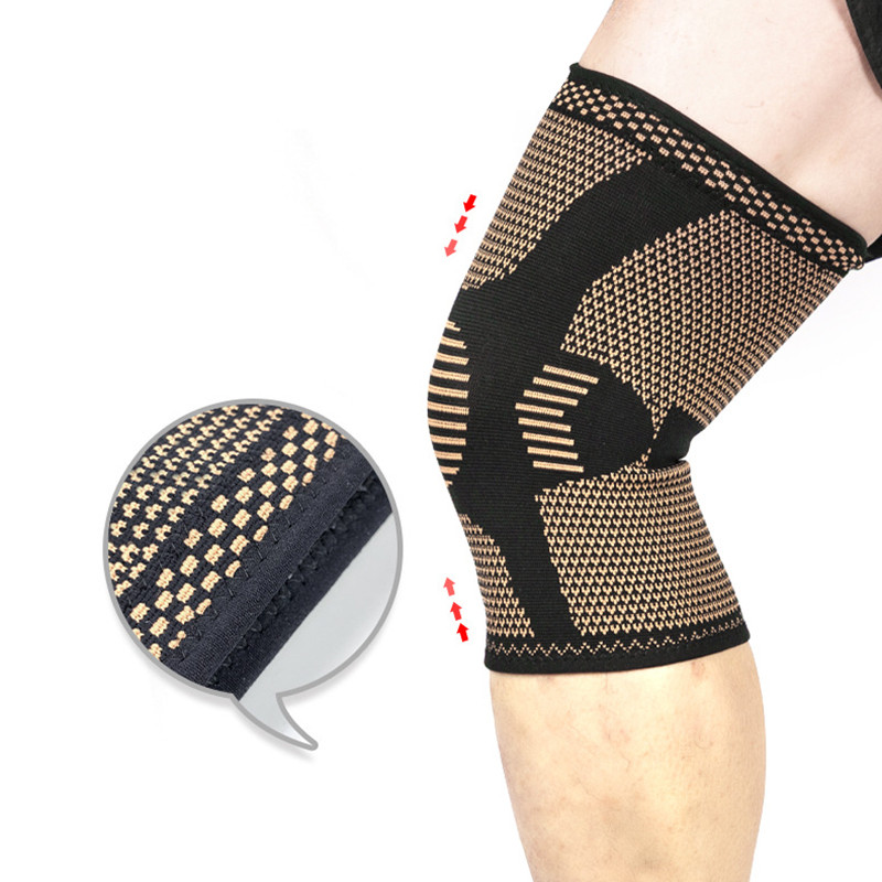 Copper Fit Knee Brace Supplier Arthritic Knee Sleeves | Distributed Decompression | Dual Silicone Strips | For Cycling, Running