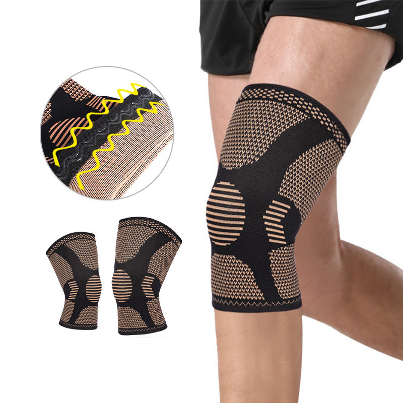 Copper Fit Knee Brace Supplier Arthritic Knee Sleeves | Distributed Decompression | Dual Silicone Strips | For Cycling, Running