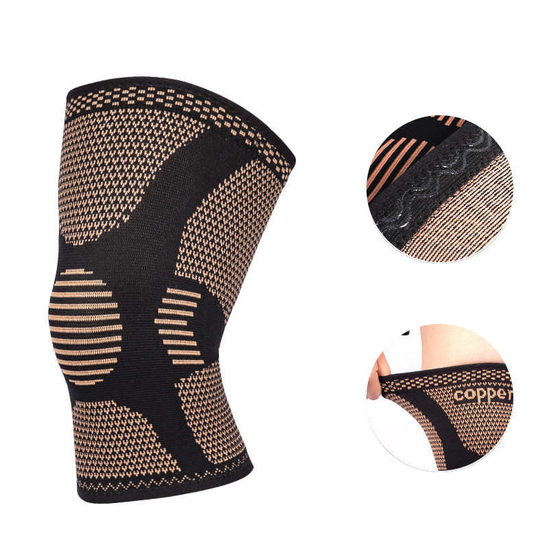 Copper Fit Knee Brace Supplier Arthritic Knee Sleeves | Distributed Decompression | Dual Silicone Strips | For Cycling, Running