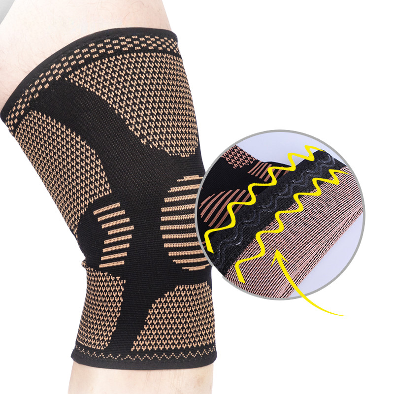 Copper Fit Knee Brace Supplier Arthritic Knee Sleeves | Distributed Decompression | Dual Silicone Strips | For Cycling, Running