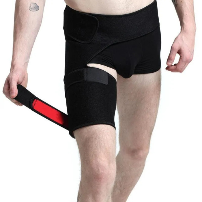 Wholesale Thigh Support Sleeve | Prevents Muscle Strain Fitness Thigh Protector | Breathable, Wide Velcro Straps