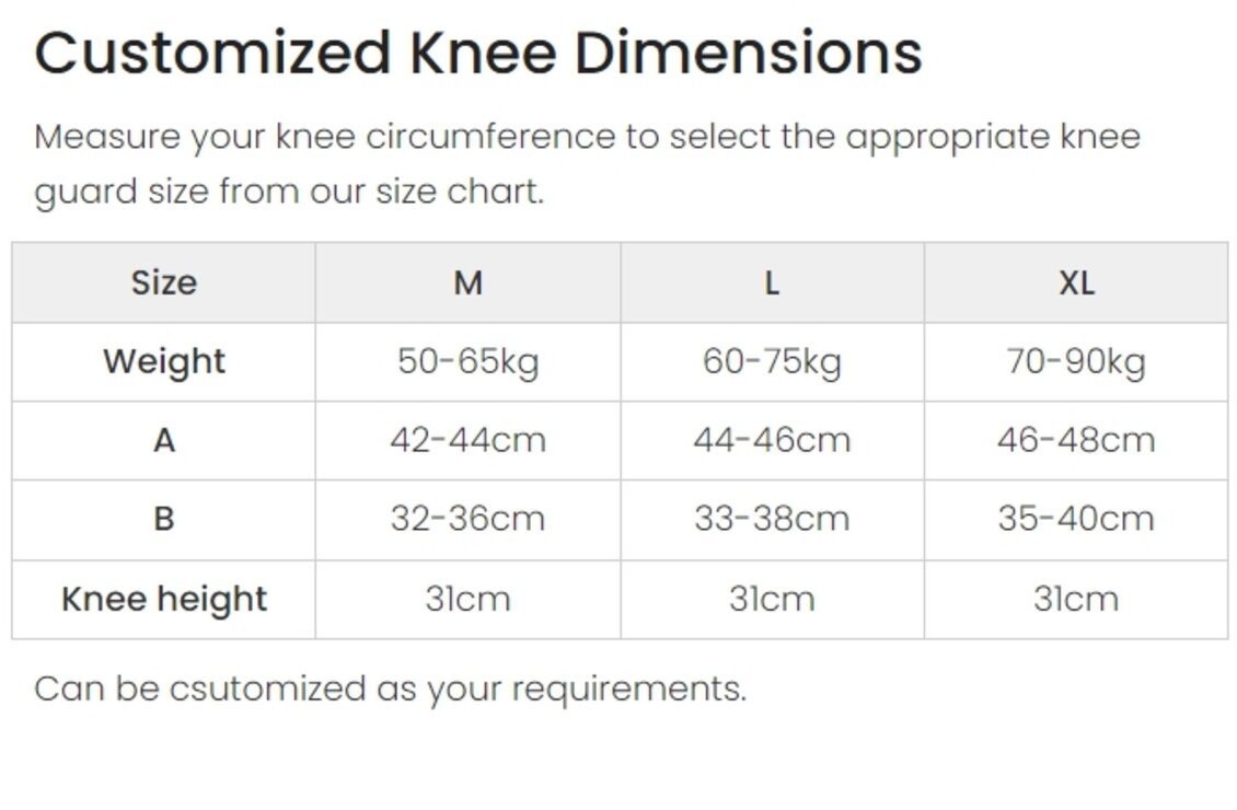 Custom Knee Support / Brace / Sleeve / Pad Solutions —Customized Size