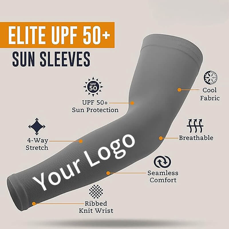 Pure Color Custom cooling sun uv sleeve for men