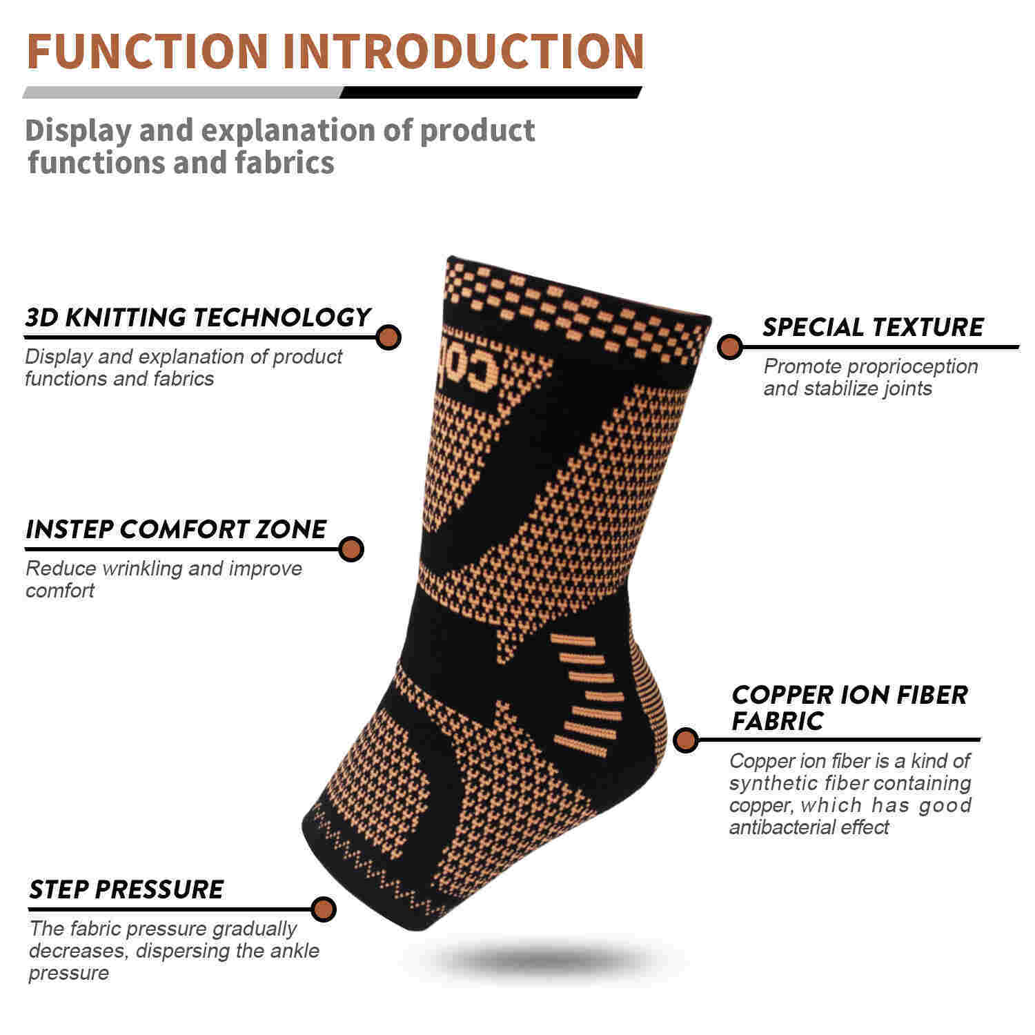 Wholesale Compression Ankle Sleeve Osteoarthritis Ankle Supports Factory | Shock-Absorbing, Anti-Slip | Prevent Sprain | For Basketball