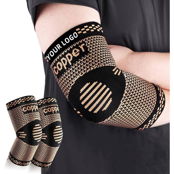 Custom Copper Elbow Sleeve | One-piece Weave | Compression, Breathable | Sports Safety