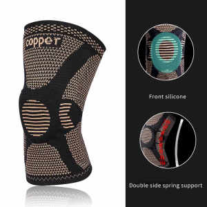 Custom Copper Knee Compression Sleeve | Breathable | Elastic Knit | Cycling, Running