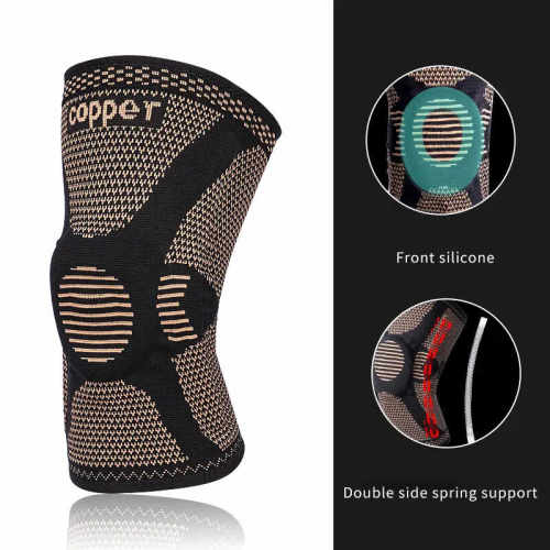 Custom Copper Knee Compression Sleeve | Breathable | Elastic Knit | Cycling, Running