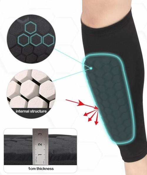 Custom Honeycomb Calf Sleeve | Anti-Collision Shin Pad | Antislip Grip | Breathable | Soccer