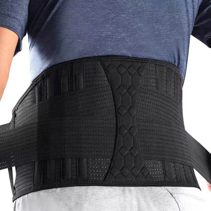 Custom Lower Back Support | Aluminum Sheet | Lumbar pad | 8 rubber strips | Breathable Waist Support