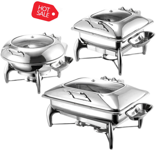 Custom Stainless Steel Chafing Dishes For Buffet | Small Hot Pot Buffet Utensils With Intelligent Dividers | Long-Lasting Heat Preservation