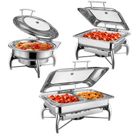 Custom Stainless Steel Chafing Dishes For Buffet | Small Hot Pot Buffet Utensils With Intelligent Dividers | Long-Lasting Heat Preservation