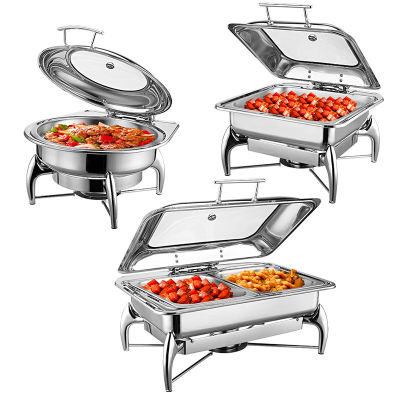 Custom Stainless Steel Chafing Dishes For Buffet | Small Hot Pot Buffet Utensils With Intelligent Dividers | Long-Lasting Heat Preservation