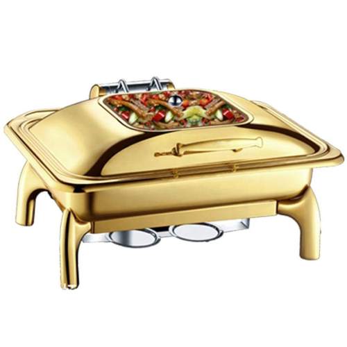 Tailored Elegance: Custom Stainless Steel Chafing Dish | Buffet Serving Food Warmer with Glass Lid, Food Pan, Water Pan, and Fuel Holders | Elevate Your Catering Experience