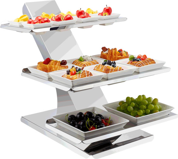 Présentoir à fruits secs sur mesure en acier inoxydable | Présentoir à buffet | Présentoirs à desserts élégants pour une présentation raffinée