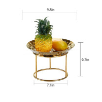 Exquisite Bespoke Gold Fruit Basket And Stand - Custom Decorative Metal Piece For Stylish Fruit Display | Elevate Your Space With Unique Elegance