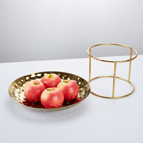 Exquisite Bespoke Gold Fruit Basket And Stand - Custom Decorative Metal Piece For Stylish Fruit Display | Elevate Your Space With Unique Elegance