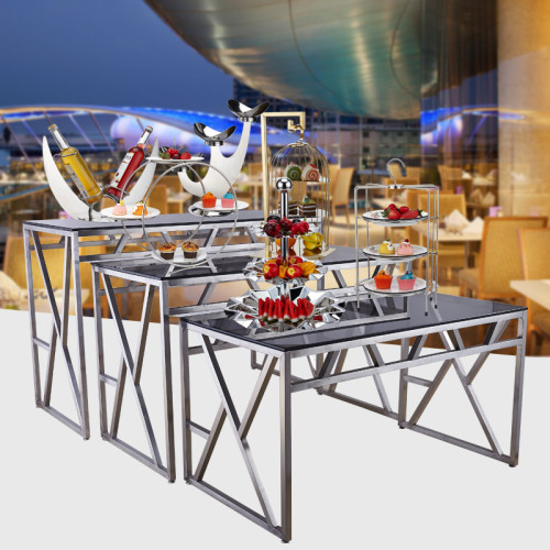 Hotel Restaurant Buffet Table - Stainless Steel Coffee Break Snack Display Table | Multi-functional Dining Table with Various Styles and Sizes | Elevate Your Dining Experience