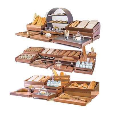 Solid Wood Buffet Banquet Stands For Fruit, Bread & Desserts - Perfect For Chain Restaurants & Hotel Buffets | Explore Oem/Odm/Distributor Wholesale Options