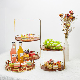 3-Tier Afternoon Tea Cupcake Stand | Stainless Steel & Wood Elegance | Ideal For Catering Supplies Wholesalers | Oem/Odm Customization | Durable Display Riser For Elevated Presentations