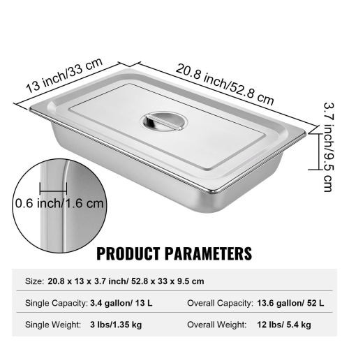 Premium Hotel Restaurant Pans: Gastronorm Pans Set - 304 Stainless Steel, Ideal For Buffet Service And Pan Service In America