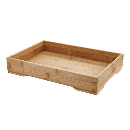 Bamboo Wooden Rectangular Tea Tray | Waterproof, Durable | Made Of Bamboo Wood, Functions As A Serving Tray With Handle For Tea Cups, Dinnerware, Fruits, And Bread | Ideal For Hotels, Restaurants, Cafes, And Home Use | B2b Wholesale | Discounts For Bulk Orders