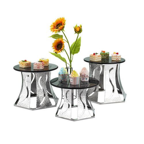 Luxury Stainless Steel Round Cake Stand | Elegant, Versatile | Ideal For Weddings, Afternoon Tea, Buffets | Restaurant And Branch Use