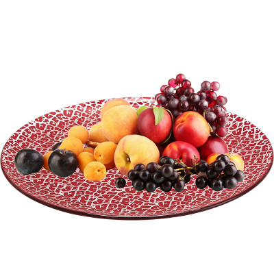 Pyein® Deer Pattern Red Glass Plate | Eye-Catching Design | Glass | Dessert Presentation, Party Serveware | B2b Supply | Volume Discounts Available