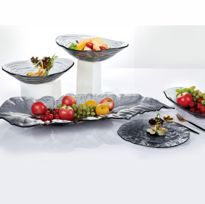 Pyein® Gray Fruit Plate | Heat-Resistant, Durable | Glass, 270*200*50mm | For Buffets, Catering Events | B2b Wholesale | Bulk Discounts Available