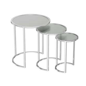 Sleek Round Glass Buffet Table | Stainless Steel Elegant Design For Upscale Events & Dining | Wholesale Supplier | Bulk Discounts Available