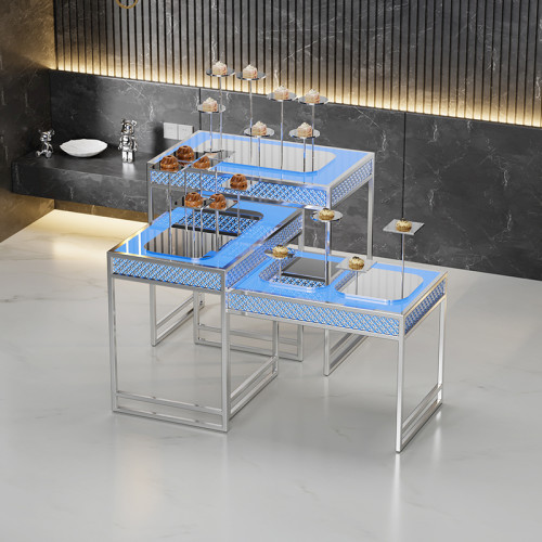 Rectangular Copper Wire LED Commerical Buffet Table | Luxurious Lighting, Elegant Design | Suitable for Upscale Events | Customized Options to Fit Your Brand