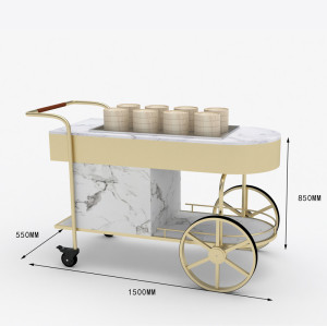 High-End Hotel Banquet Hall Service Trolley | Noodle Cooker Module Integration