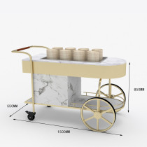 High-End Hotel Banquet Hall Service Trolley | Noodle Cooker Module Integration