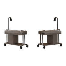 Customized Food Trolley Cart with Warming Lamp & Induction Cooker | Stainless Steel Hotel Service Trolley GH2123