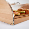 Vitrine à pain en hêtre massif : élégante vitrine en acrylique pour une présentation soignée des produits de boulangerie frais