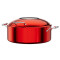 4.5L Red Chafing Dish with Mirror Base, Electric Heating, Three-Layer Insulation, Includes Heating Plate