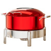 Réchaud rouge de 4,5 L avec base miroir, chauffage électrique, isolation trois couches, plaque chauffante incluse