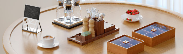 Custom tableware and condiment display set