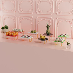 Rectangular Stainless Steel Acrylic Dessert Stand | Elegant & Sturdy | Ideal for Events & Parties Other Hotel Restaurant