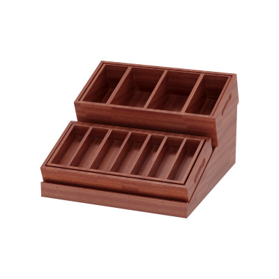 Supports à dessert inclinés en bois | Rustiques et élégants | Idéals pour les événements et les présentations | Idéals pour servir des plats dans les restaurants | Vente en gros B2B | Options de personnalisation disponibles