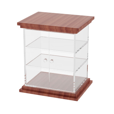 Armoire à pain en sapelli, design élégant avec étagères réglables et portes en acrylique, idéale pour les hôtels, restaurants et événements, compatible OEM et ODM