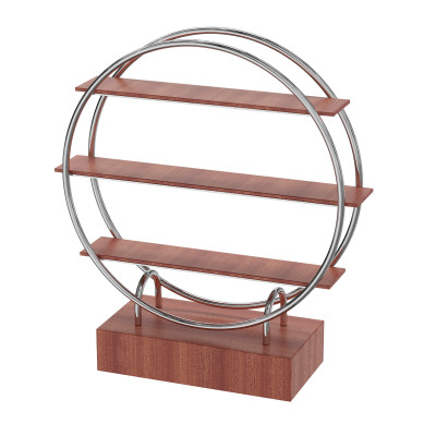 Présentoirs de buffet ronds à trois niveaux avec base en bois épais, solution élégante et durable pour hôtel et restaurant, compatible avec les fabricants OEM et ODM