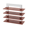 Japanese Style Three-Layer Steel Wood Display Stand, Elegant and Durable Buffet Riser, Supports OEM and ODM