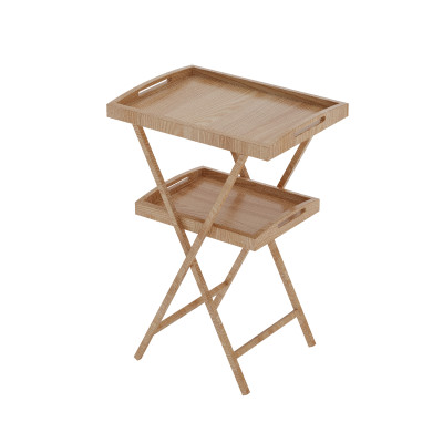 Plateau en sapelli double couche en forme de X avec étagère, solution d'affichage élégante et durable, compatible OEM et ODM