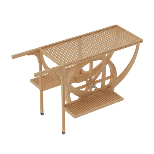 Wooden Wheeled Dining Cart, Durable and Stylish Mobile Serving Solution, Supports OEM and ODM