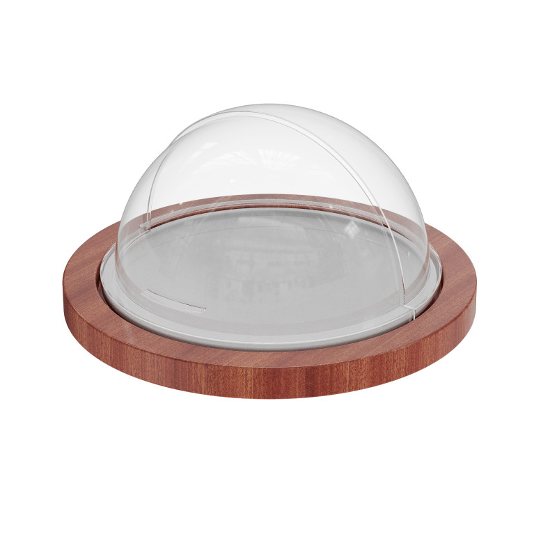 Round Cake Tray Wooden Board with Acrylic Cover, Elegant and Durable Serving Solution, Supports OEM and ODM