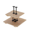 Steel and Wood Three-Layer Display Stand, Elegant and Durable for Versatile Use, Supports OEM and ODM