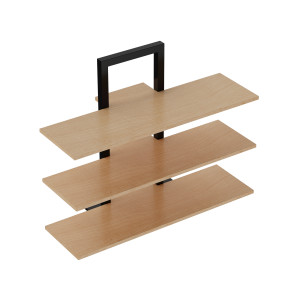Steel and Wood Three-Layer Display Snack Stand, Elegant and Durable for Versatile Use, Supports OEM and ODM