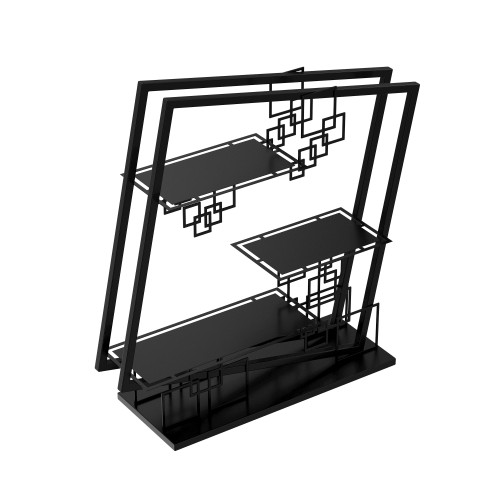 حامل عرض بوفيه مائل، تصميم بزاوية حديثة، هيكل فولاذي قوي، مثالي للبوفيهات الأنيقة، متوفر طلبات بالجملة