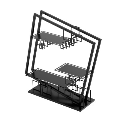 Présentoir de buffet inclinable, design moderne et incliné, construction robuste en acier, idéal pour les buffets élégants, commandes en gros disponibles