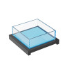 Square Flat Modern Ice Housing with Light, Black Base – 400x400x200mm for Hotels and Bars